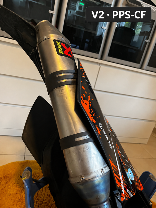 Auspuffschellen für Akrapovic Oval - V2 aus PPS-CF – KTM EXC / Husqvarna FE