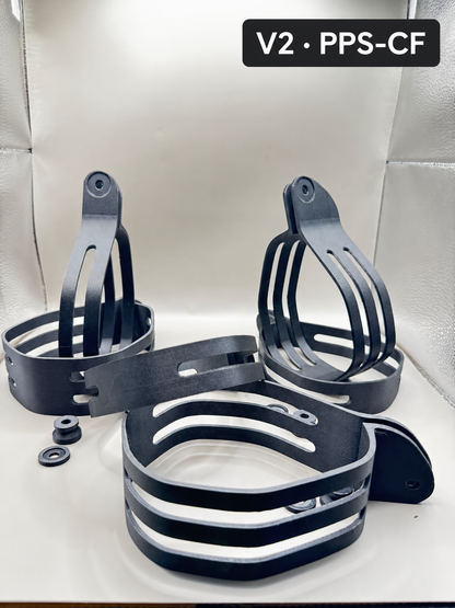 Auspuffschellen für Akrapovic Hexagonal -V2 aus PPS-CF – KTM / Husqvarna